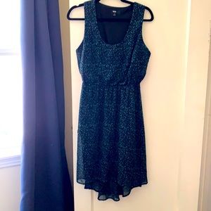 Black, Green, Blue high low tank dress